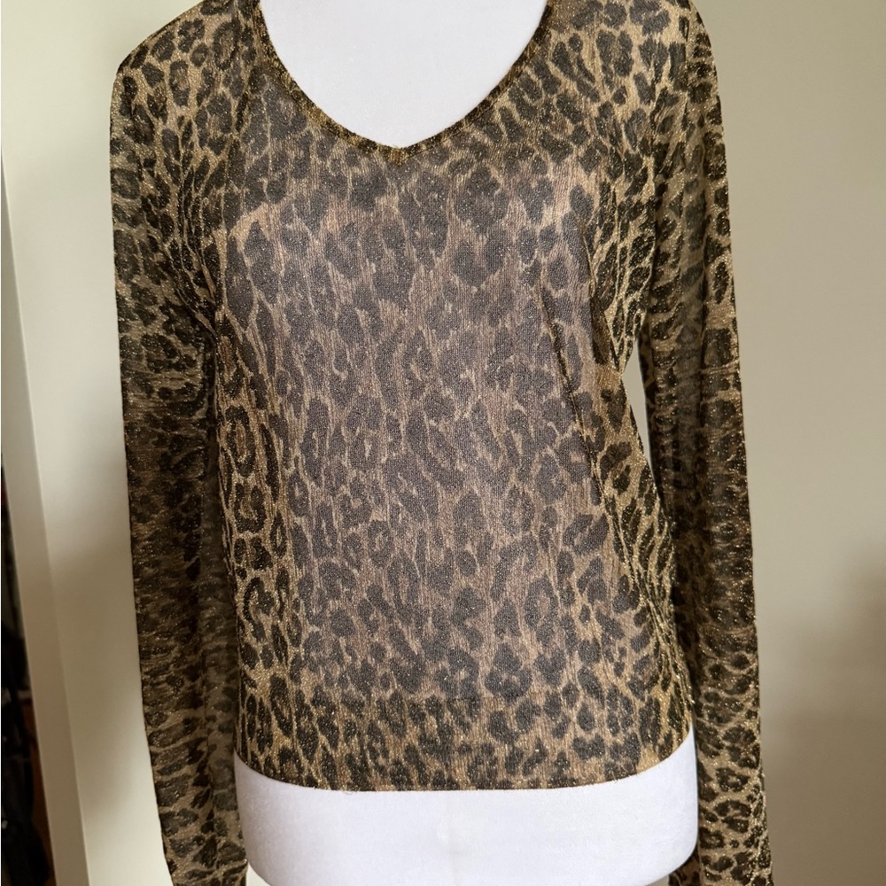 100% Authentic vintage 90s Dolce &Gabbana animal print knit V-Neck top size 42